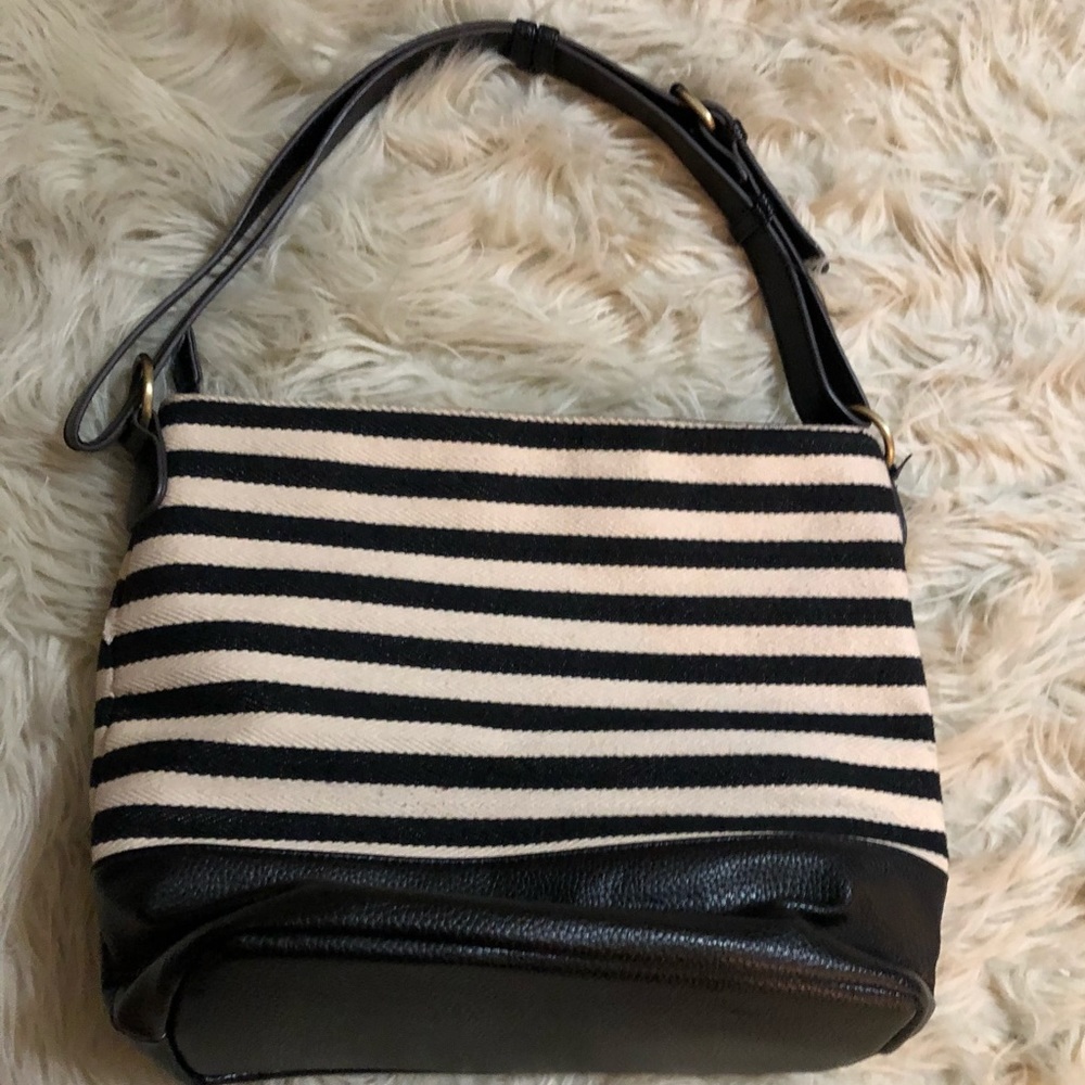 Black and White Striped Purse